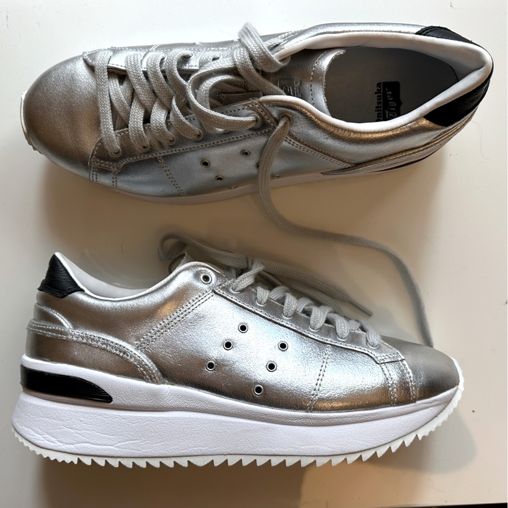 Onitsuka Tiger by Asics Silver and Black Women's Sneakers